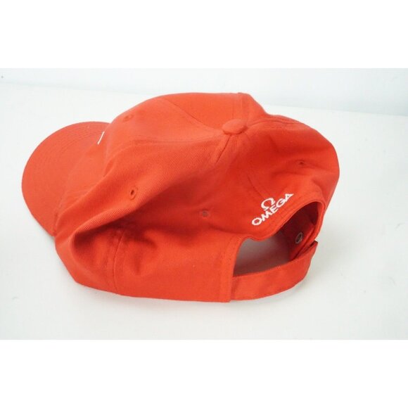 Omega Cherry Red Logo Watch Collector Cotton Blend Baseball Hat Adjustable - Picture 3 of 7